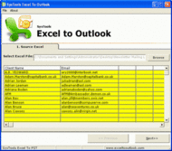 Import Excel Worksheets into Outlook screenshot